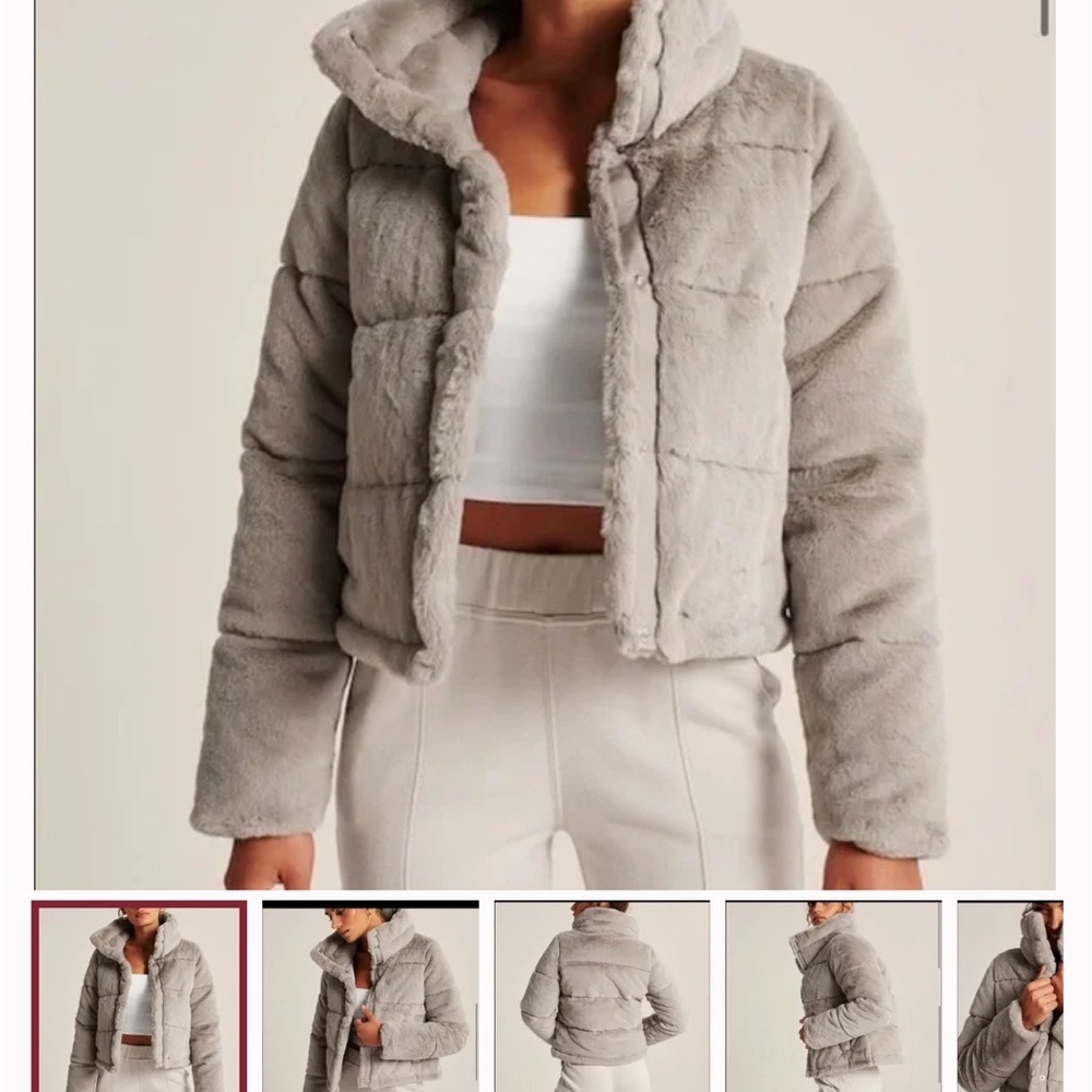 Abercrombie & Fitch Mini Puffer  Lt grey Size Small - fit tts